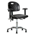 Ergonomic Chair Ergonomic Chair, Adjustable Arms, 17-3/4" to 23" Height, Vinyl, Black