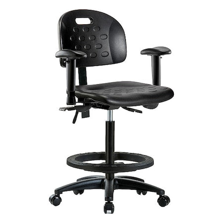 ESD Task Chair, Adjustable Arms, 24-1/4" to 34" Height, Black