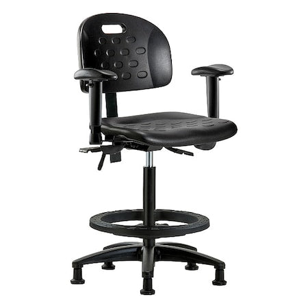 ESD Task Chair, Adjustable Arms, 24-1/4" to 34" Height, Black