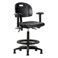 ESD Task Chair, Adjustable Arms, 24-1/4" to 34" Height, Black