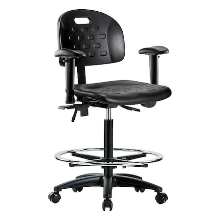 ESD Task Chair, Adjustable Arms, 24-1/4" to 34" Height, Black