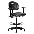 ESD Task Chair, Adjustable Arms, 24-1/4" to 34" Height, Black
