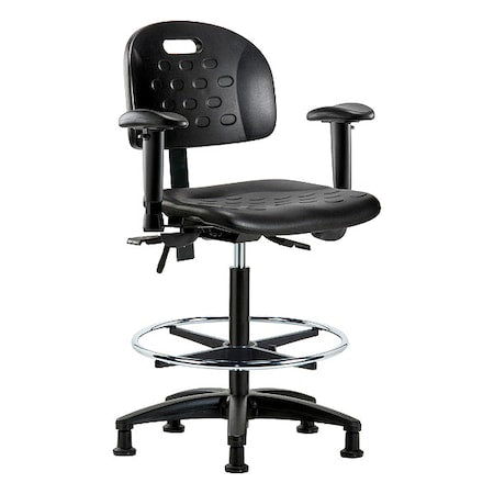 ESD Task Chair, Adjustable Arms, 24-1/4" to 34" Height, Black