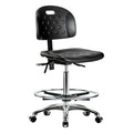 High Bench Chair Ergonomic Chair, No Arms, 24-3/4" to 35" Height, Polyurethane, Black