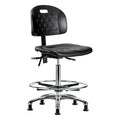 High Bench Chair Ergonomic Chair, No Arms, 24-3/4" to 35" Height, Polyurethane, Black