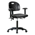 ESD Task Chair, Adjustable Arms, 19-3/4" to 27-1/2" Height, Black