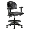 ESD Task Chair, Adjustable Arms, 19-3/4" to 27-1/2" Height, Black