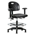 ESD Task Chair, Adjustable Arms, 19-3/4" to 27-1/2" Height, Black