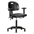 ESD Task Chair, Adjustable Arms, 19-3/4" to 27-1/2" Height, Black