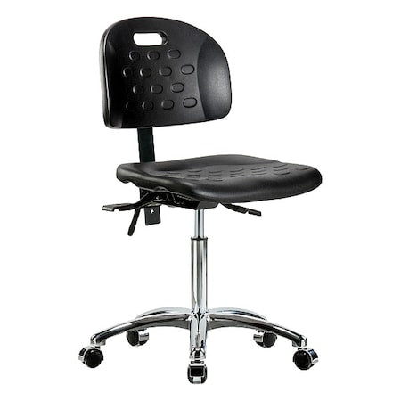 Medium Bench Chair Ergonomic Chair, No Arms, 20-1/2" to 28" Height, Polyurethane, Black