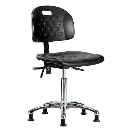 Medium Bench Chair Ergonomic Chair, No Arms, 20-1/2" to 28" Height, Polyurethane, Black