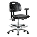 Medium Bench Chair Ergonomic Chair, Adjustable Arms, 20-1/2" to 28" Height, Polyurethane, Black