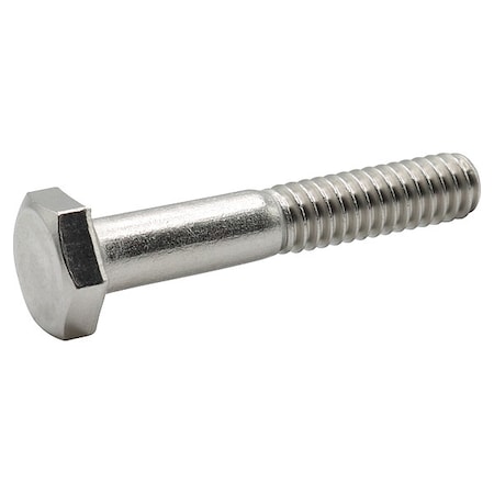 316, 7/16"-20 Hex Head Cap Screw, Plain Stainless Steel, 2-1/2 in L, 10 PK