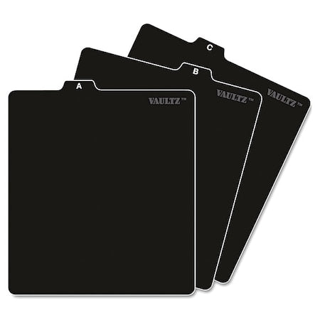 CD Index Tab Set, Preprinted Tabs, Black