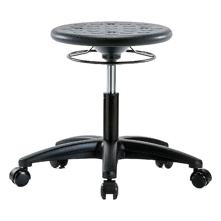 Stool, Polyurethane, Black, 15 1/2 in to 20 1/2 in Seat Height