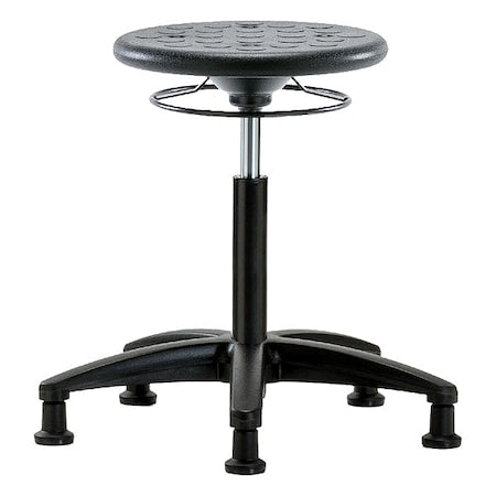 Stool, Polyurethane, Black, 18 in to 25 1/2 in Seat Height
