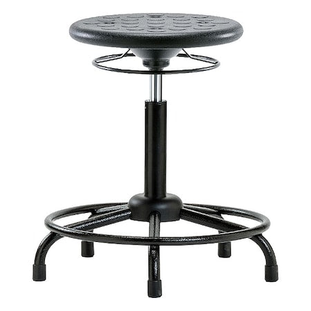 Stool, Polyurethane, Black, 20 1/2 in to 28 1/2 in Seat Height