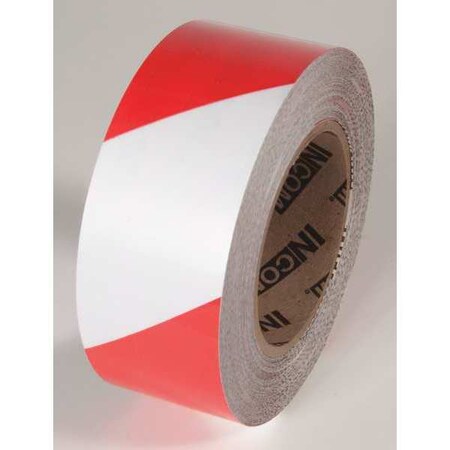 Tuff Mark Ultra Durable Floor Marking Tape Polyester Over Lamination Red/White, 2" W x 100 ft. L