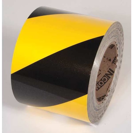Tuff Mark Ultra Durable Floor Marking Tape Polyester Over Lamination Yellow/Black, 4" W x 100 ft. L