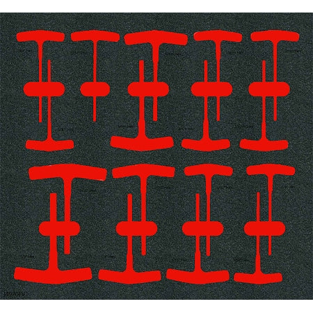 Foam Inserts, Black/Red, 16" L, 23" W