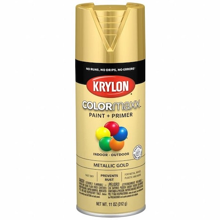 Spray Paint, Metallic Gold, Not Applicable, Solvent, 11 oz