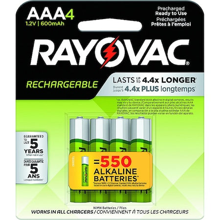Precharged Recharg. Battery, AAA, NiMh, PK4