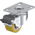 Plate Caster, Swivel, Polyurethane, 2 7/8"H