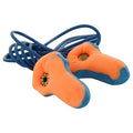 LaserTrak Disposable Corded Earplugs, Metal-Detectable, Contoured-T, Blue/Orange, 33 dB, 100PK