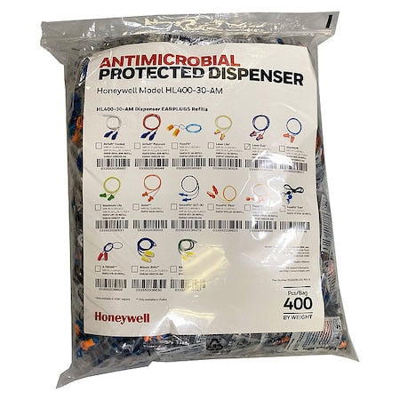 HL400 Earplug Dispenser Refill, Foam, Contoured-T, 33 dB NRR, Corded