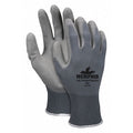 Coated Gloves, Polyurethane, Flat, 3/4 Dip, 4 Abrasion Level, Gray, S 1 PR