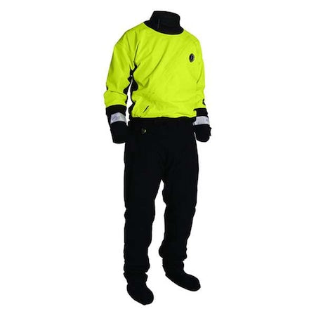 Water Rescue Dry Suit,XL,Hi-Viz Ylw/Blk