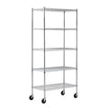 Wire Shelving Unit, 18"D x 36"W x 72"H, 5 Shelves, Chrome