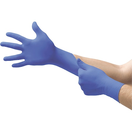 N27, Disposable Gloves, 3.00 to 3.99 mil Palm, Nitrile, Powder-Free, S (7), 100 PK, Blue