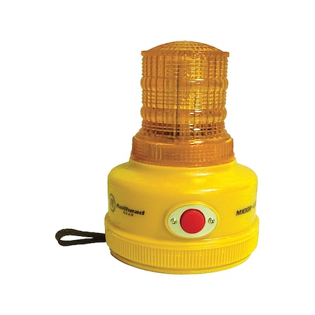 Warning Light, Amber, LED, 2 D Batteries