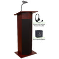 OS Power Plus Lectern Recharge Battery Wireless Head Mic Mahogany