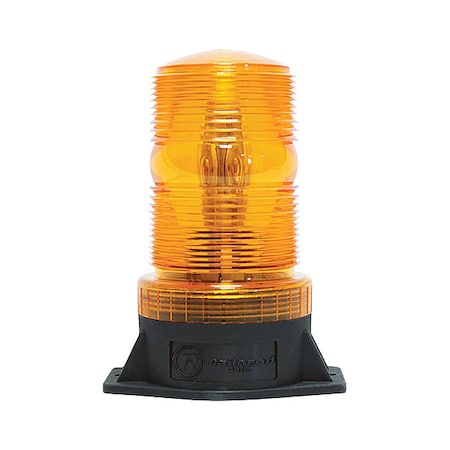 Warning Strobe, Amber, LED, 12 to 90VDC, Depth: 4 in