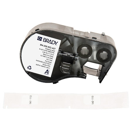 Wraparound Label, White, Vinyl, 1/2 in W