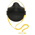 Disposable Respirator, N95, AirWave Series, Adj. SmartStrap, Full Foam Flange, Black, S, PK 10