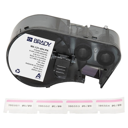 Label/RibbonCartridge, Pink;White, 1inW