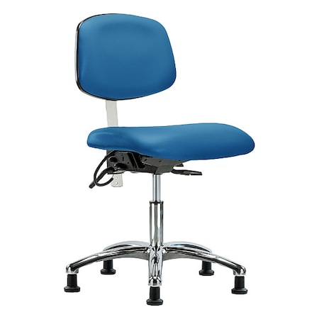 Ergonomic Chair, No Arms, 19" to 24" Height, Blue