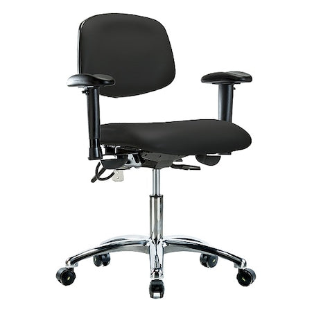 ESD Task Chair, Adjustable Arms, 19" to 24" Height, Black