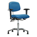 ESD Task Chair, Adjustable Arms, 19" to 24" Height, Blue