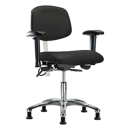 ESD Task Chair, Adjustable Arms, 19" to 24" Height, Black
