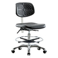 Clean Room Chair Ergonomic Chair, No Arms, 20-1/4" to 28" Height, Polyurethane, Black
