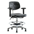 Clean Room Chair Ergonomic Chair, Adjustable Arms, 20-1/4" to 28" Height, Vinyl, Black