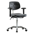 Clean Room Chair Ergonomic Chair, Adjustable Arms, 20-1/4" to 28" Height, Vinyl, Black