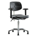 Clean Room Chair Ergonomic Chair, Adjustable Arms, 20-1/4" to 28" Height, Vinyl, Black