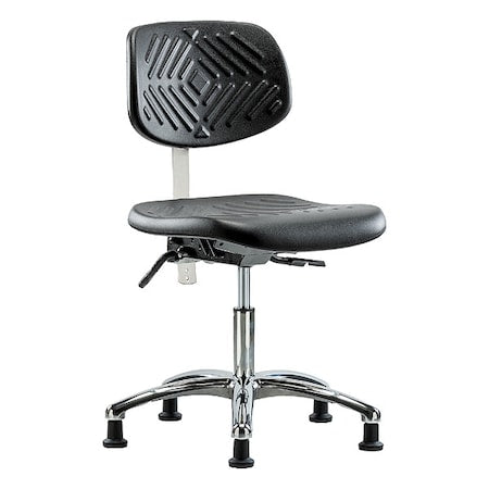 Clean Room Chair Ergonomic Chair, No Arms, 17-1/2" to 22-3/4" Height, Vinyl, Black