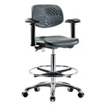 Clean Room Chair Ergonomic Chair, Adjustable Arms, 24-1/2" to 34-3/4" Height, Polyurethane, Black