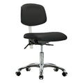 Clean Room Chair Ergonomic Chair, No Arms, 19" to 24" Height, Polyurethane, Vinyl, Black